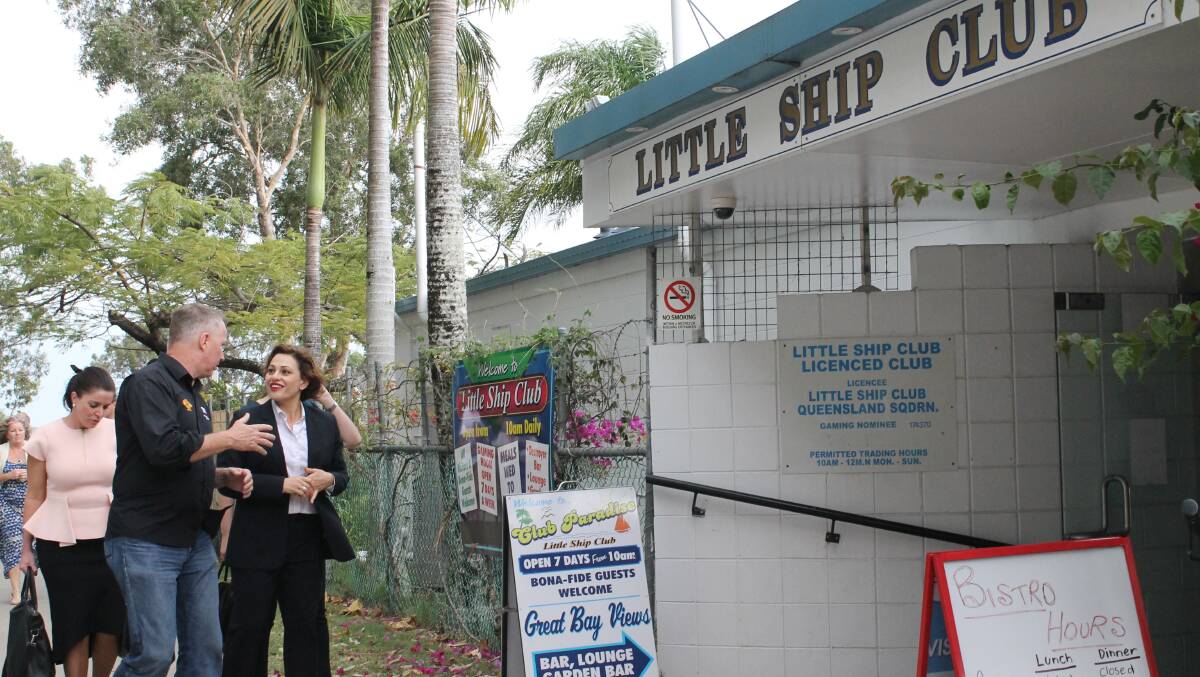 Deputy Premier Jackie Trad at the Little Ship Club at Dunwich on North Stradbroke Island where she held a closed meeting with ETU members from Sibelco in October. PHOTO: Judith Kerr 