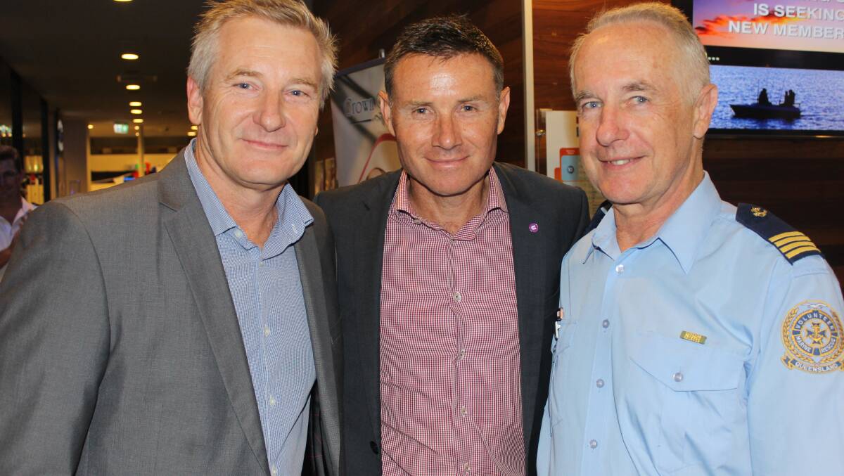 Network Steel’s Peter McConnell, Bowman MP Andrew Laming and Redland Shark Tank winner VMR Commodore Bill Bennett who received more than $16,500. 
