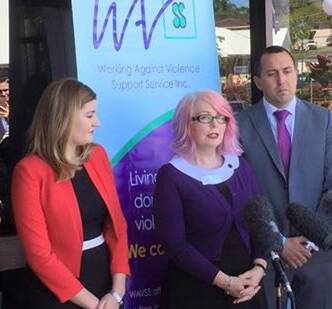 Minister Shannon Fentiman, left at the opening of the Redlands WAVSS  with general manager Linda-Ann Northey and Capalaba MP Don Brown