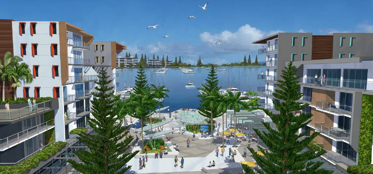 An artist's impression of Toondah Harbour marina site.