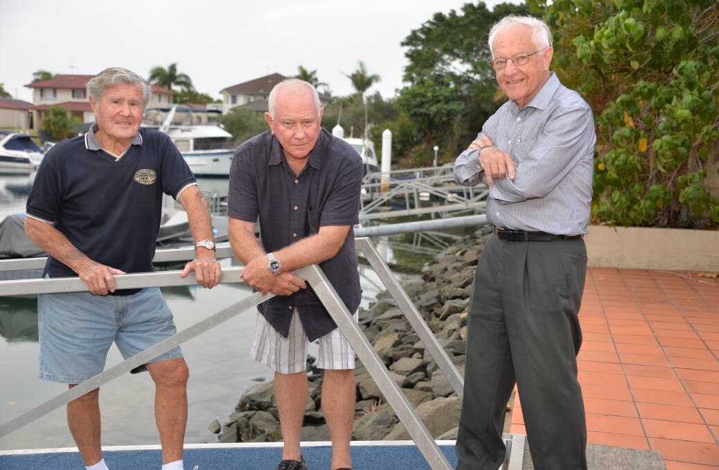 CANAL WOES: Raby Bay Ratepayers Association members Peter Edwards, Chris Reeves and Tony Lovett.
