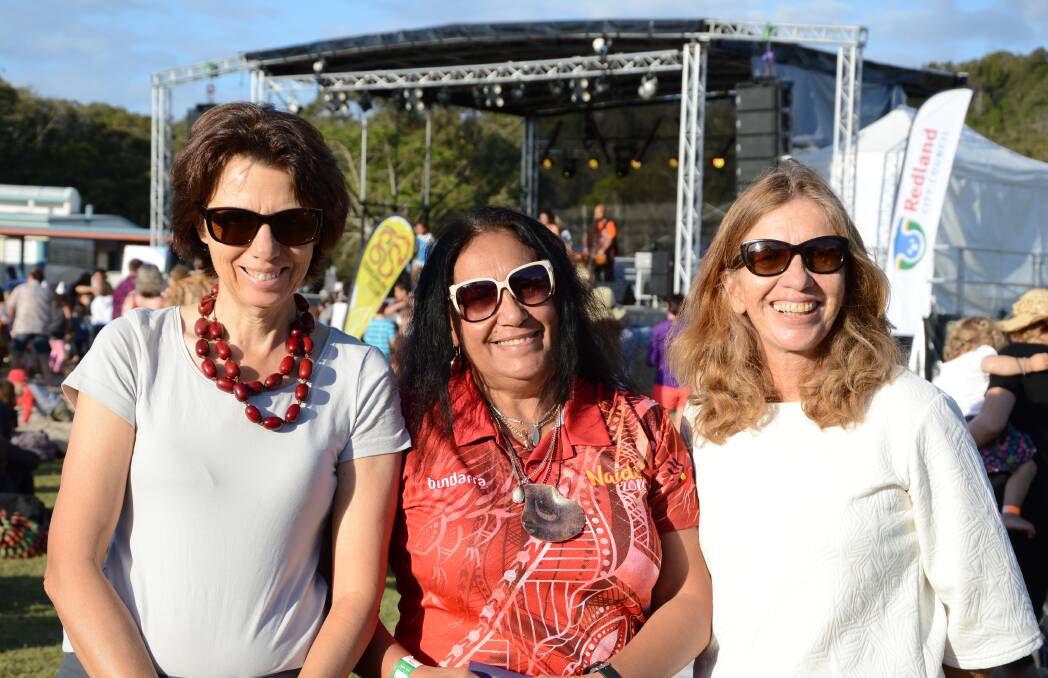 Jan Aldenhoven of Point Lookout, Maree Goebel of Minjerribah and Fiona Moore of Amity Point.
