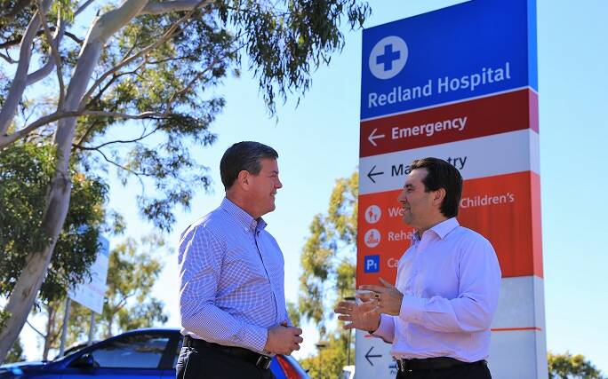 ON SITE: Opposition leader Tim Nicholls with Cleveland MP Mark Robinson at Redland Hospital.