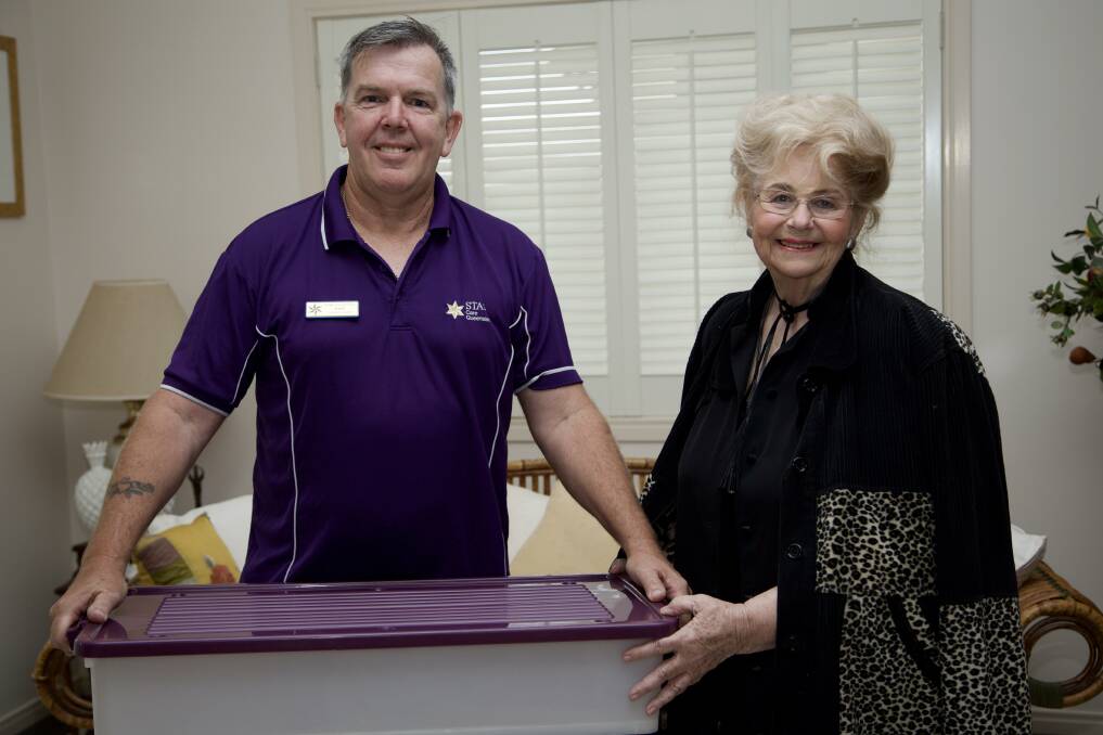 GOOD CARE: Carer Tony Pitt with Redlands local Dorelle Stollznow.
