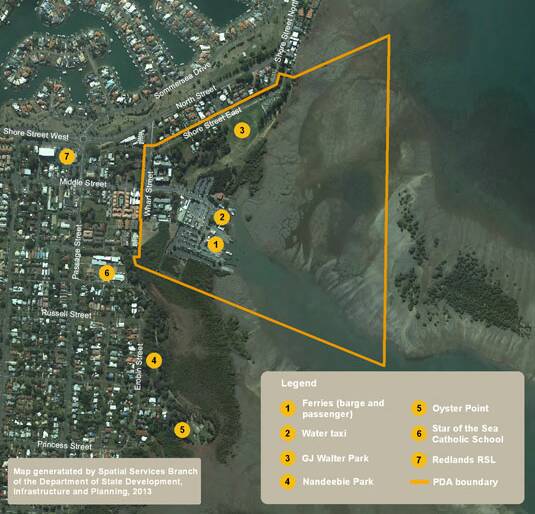 DEVELOPMENT AREA: The Toondah Harbour PDA area as defined by the state government.