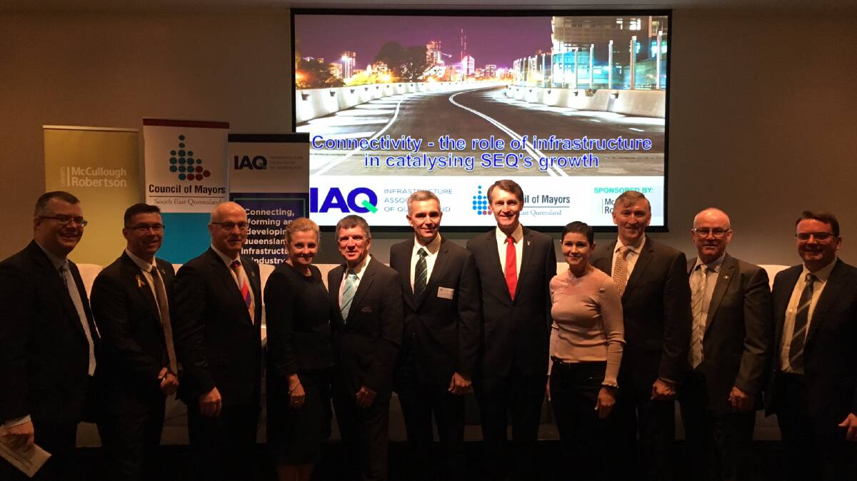TALKING INFRASTRUCTURE: Mayor Karen Williams, fourth from left, with south-east Queensland mayors. 