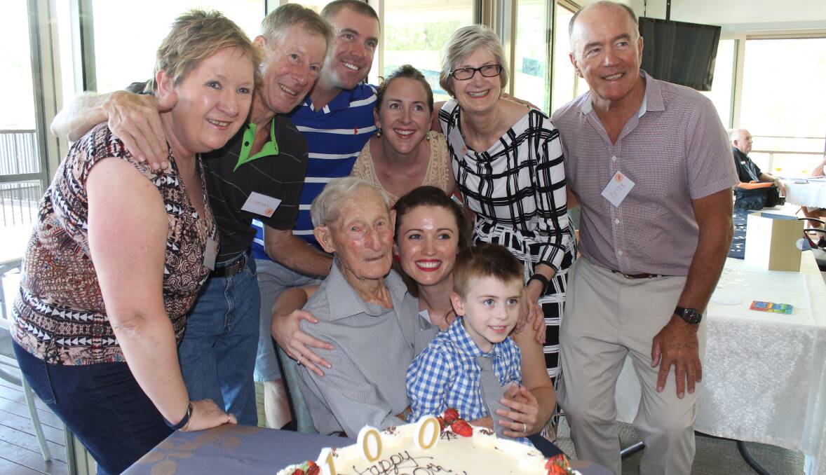 ALL THE BOYDS: Four generations of Boyd family members join grandfather and great grandfather Lindsay Boyd for his 100th birthday celebrations.