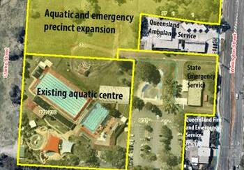 IN THE SWIM: Cleveland Aquatic Centre and surrounding emergency services.