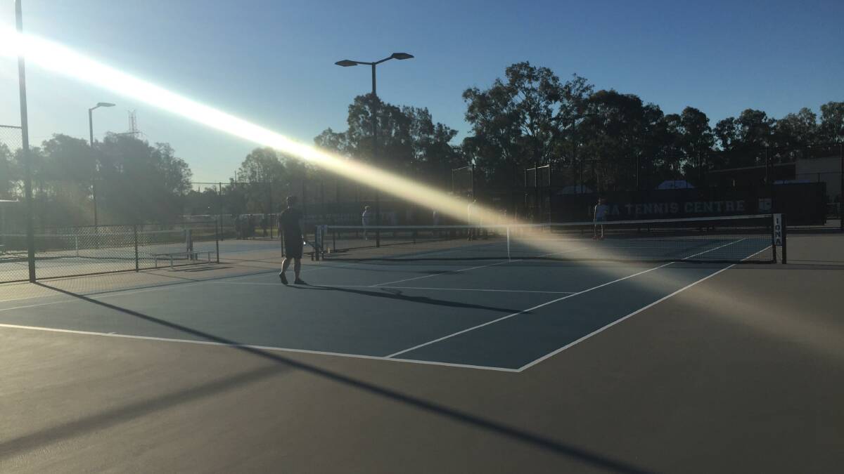COURT OPEN: Children competing at the new nets.