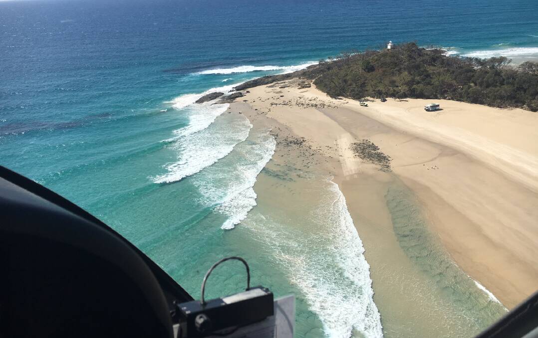 NATIONAL PARK: Moreton Island from the air.