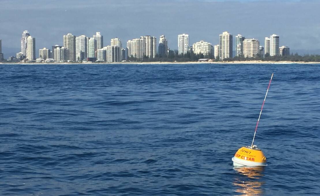 EASILY MISSED: A buoy afloat off the Gold Coast. Keep an eye out for them is the warning.