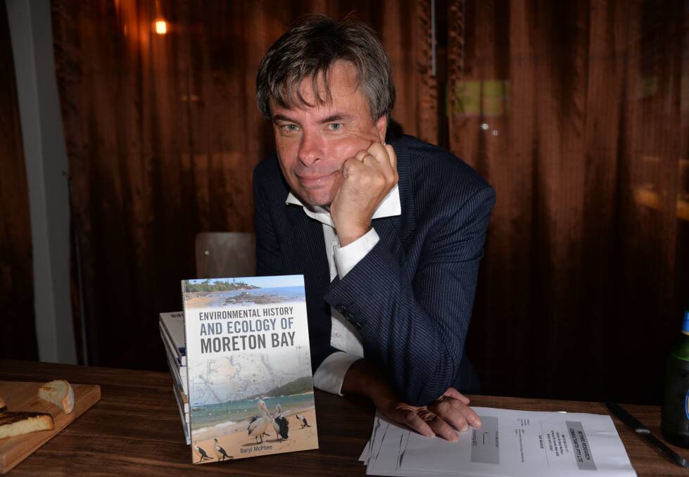 WILDLIFE WARNING: Scientist Daryl McPhee at the launch of his book which warns about the harm being caused to dolphins from hand feeding at Amity on North Stradbroke Island.