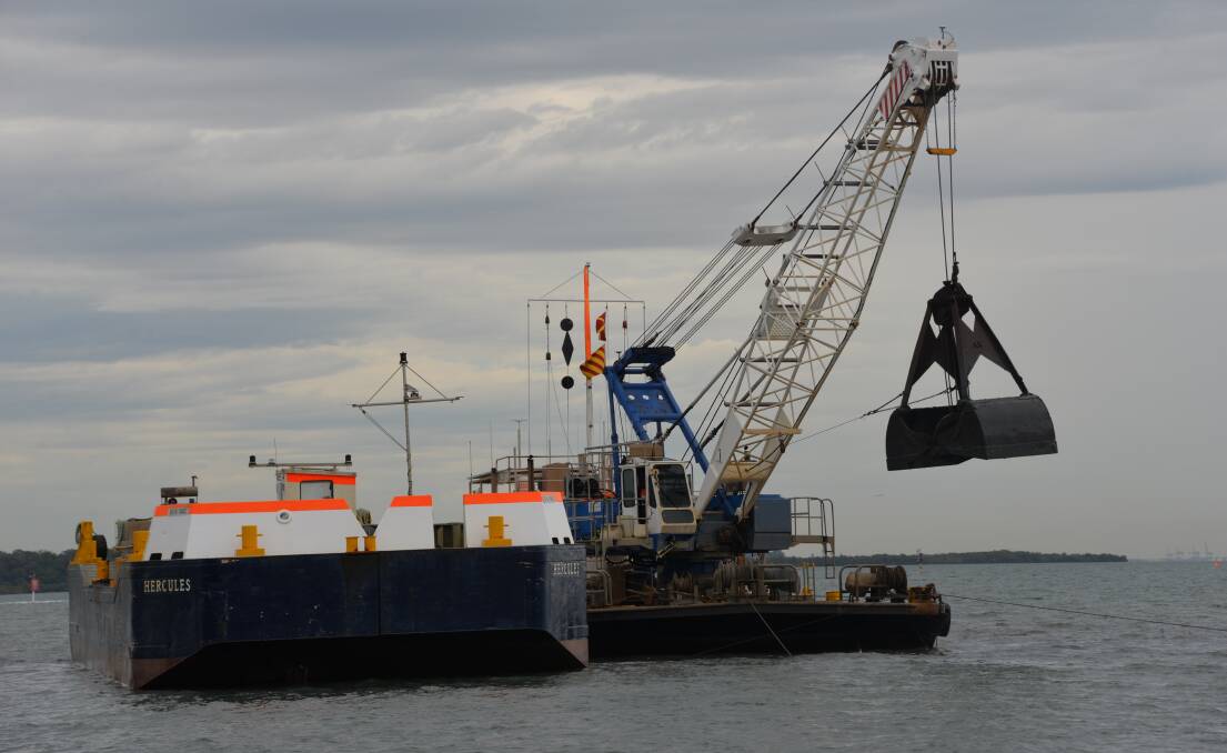 CHANNEL WORK: Dredge spoil is being dropped at the Mud Island disposal site at the mouth of the Brisbane River.