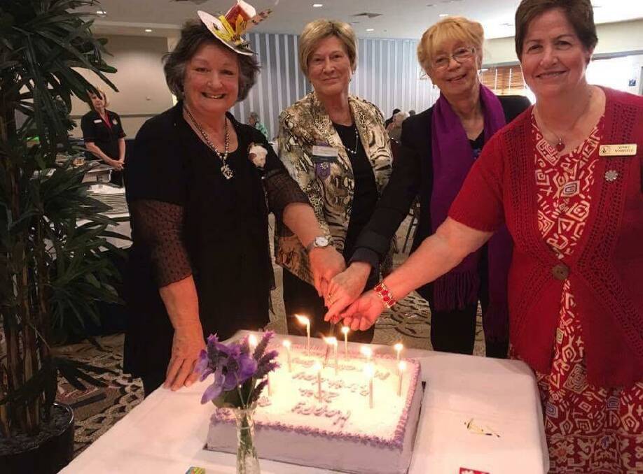 CAKE CUTTING: Pauline Denisenko, Moreton Bay View president Margaret Pickwell, Annette Henderson and Kerry Woodfield cut the cake.
