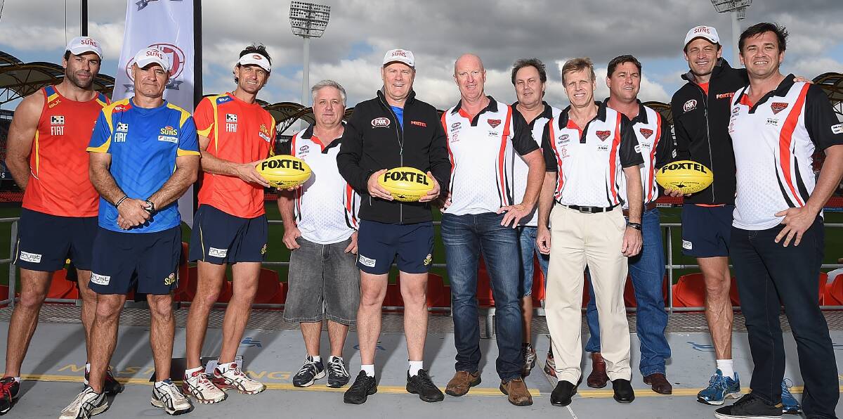 Bayside Bombers committee with Gold Coast Suns coaching staff.