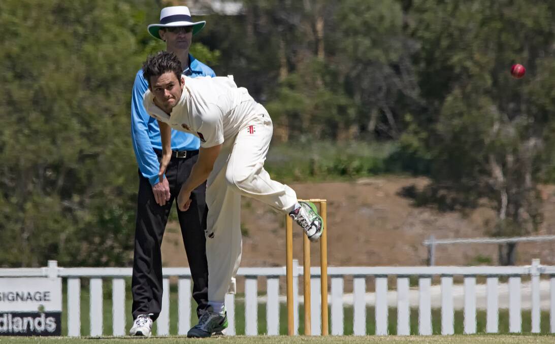 FIVR FOR: Redlands 3rd Grade player Ben Long in action last Saturday in the Premier Cricket competition game against Toombul. Ben took five wickets as well as scoring 60 runs. Picture: Doug O’Neill