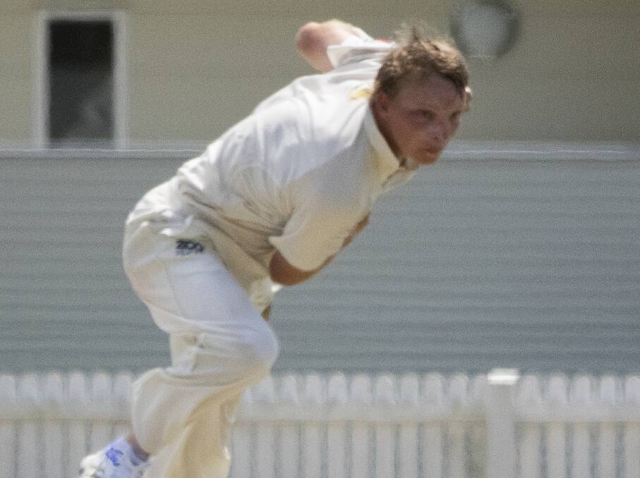 WICKET TAKER: Mitch Davis took 9 wickets for 108 runs in the 4th grade two-day game against Western Suburbs played at Wellington Point. Picture: Doug O’Neill