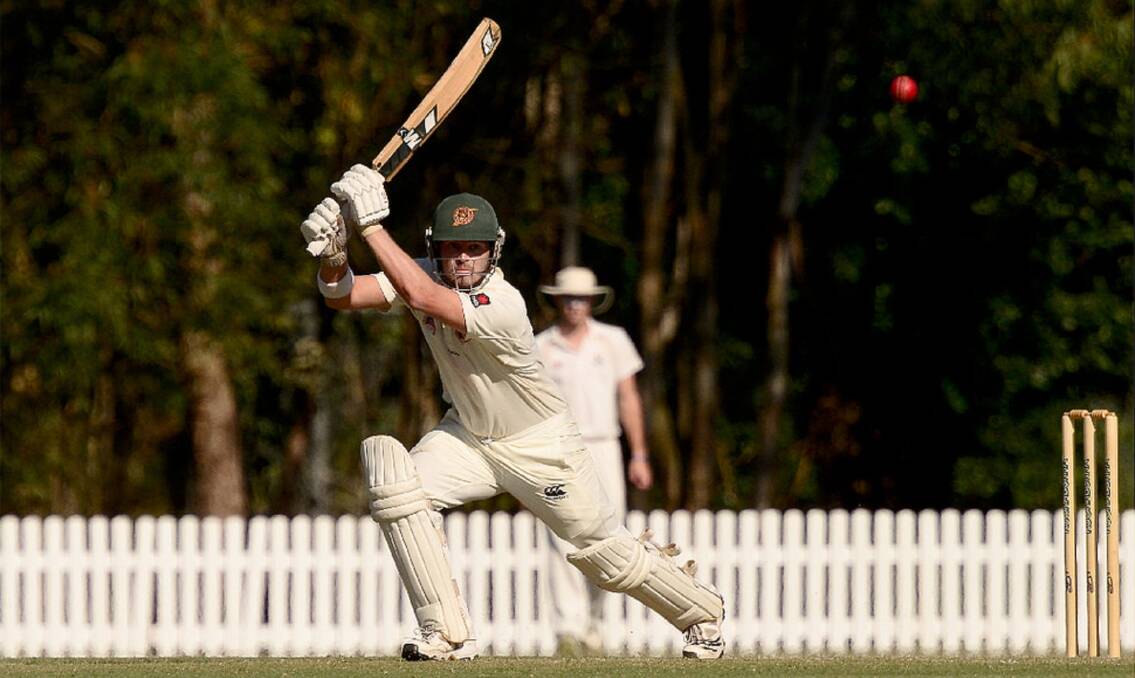 HERO: Redlands 3rd Grade player Adam Pearson scored 138 runs off 114 balls, including 13 fours and five sixes, in last Saturday’s one-day game against Ipswich/Logan. Picture: Alan Minifie 