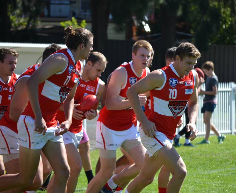 Redland Bombers' new captain Hayen Bertoli-Simmonds leads from the front during their season opener against Canberra Demons on Saturday. Picture: Jacob Gaynor