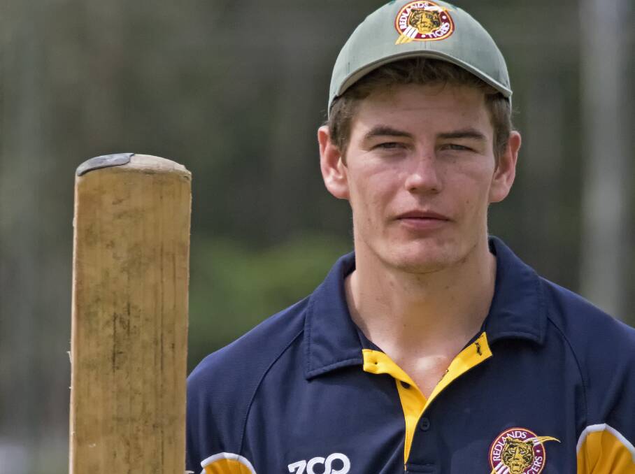 CAPTAIN'S KNOCK: Redlands 4th Grade player Michael Moss scored 108 against Western Suburbs on the Ron Field Oval at Wellington Point. Picture: Mark French