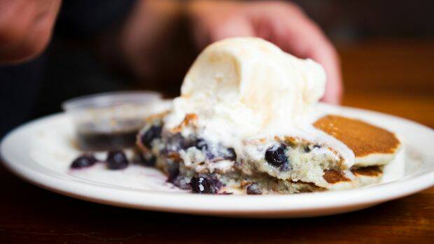 The "signature dish", blueberry pancakes. Photo: Dion Georgopoulos
