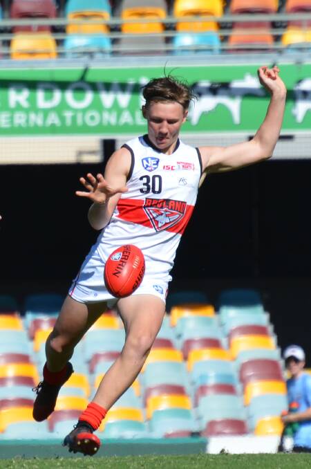 Young star: Bailey Lambert was a standout for Redland Bombers against the Lions at the Gabba on the weekend. Photo: Highflyer Images