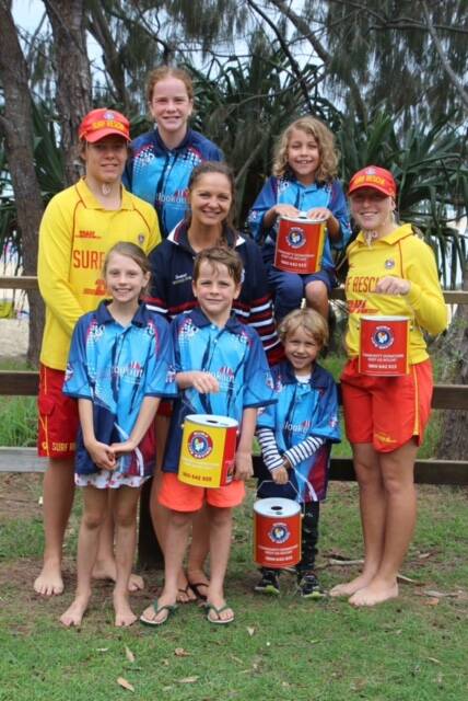 Point Lookout Surf Lifesavers Oliver Myer, Abbey Blewitt, Tyson Eaborn, Carly Nash Samantha Lavery, Emily Olsen, James Blewitt, and Rixen Reaborn will be asking for your donations this week.