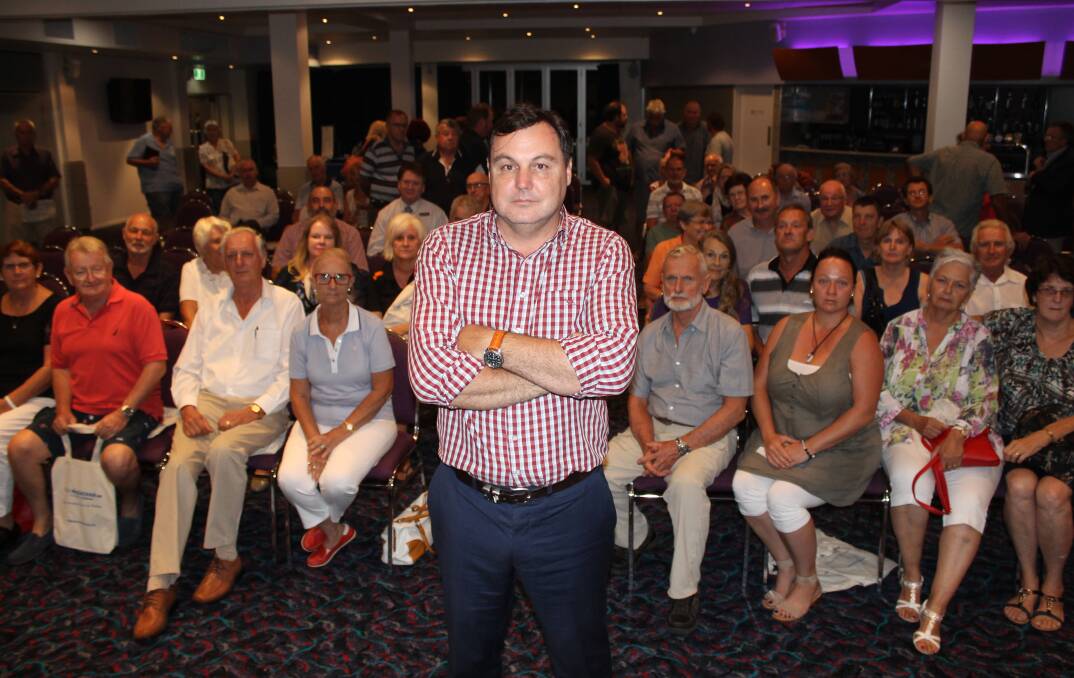 AT THE FORUM: Redlands MP Matt McEachan says he is more determined to take up the issue of the rehabilitation facility after hearing from residents at Monday's forum. Photo: Cheryl Goodenough