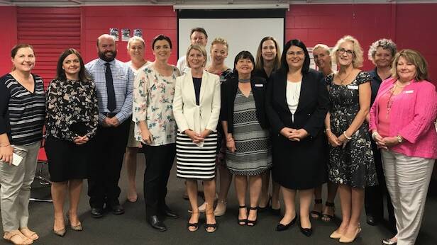 SCHOOLS PROGRAM: Education Minister Grace Grace with principals from the 10 schools to take part in a pilot respectful relationships program. Photo: Supplied