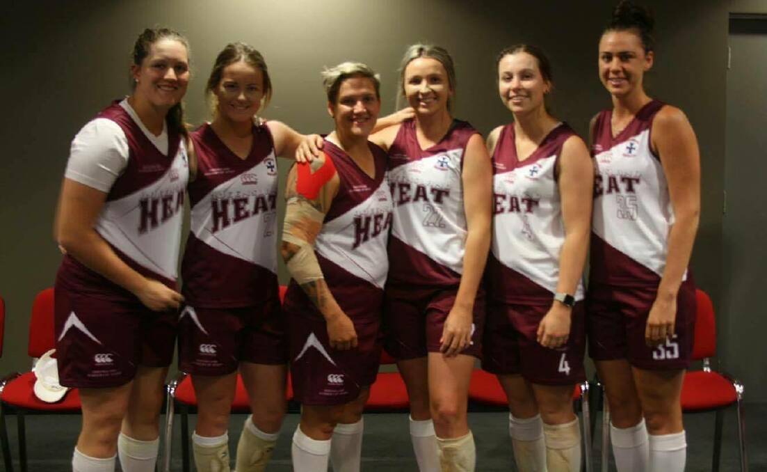 REDLANDERS: Redlands players in the Queensland Heat team Georgia Blair, Tamieka Whitefield, Tara Speakman, Rebecca McEachern, Dorinda Stone and Rebecca Chapman. Photo: Supplied