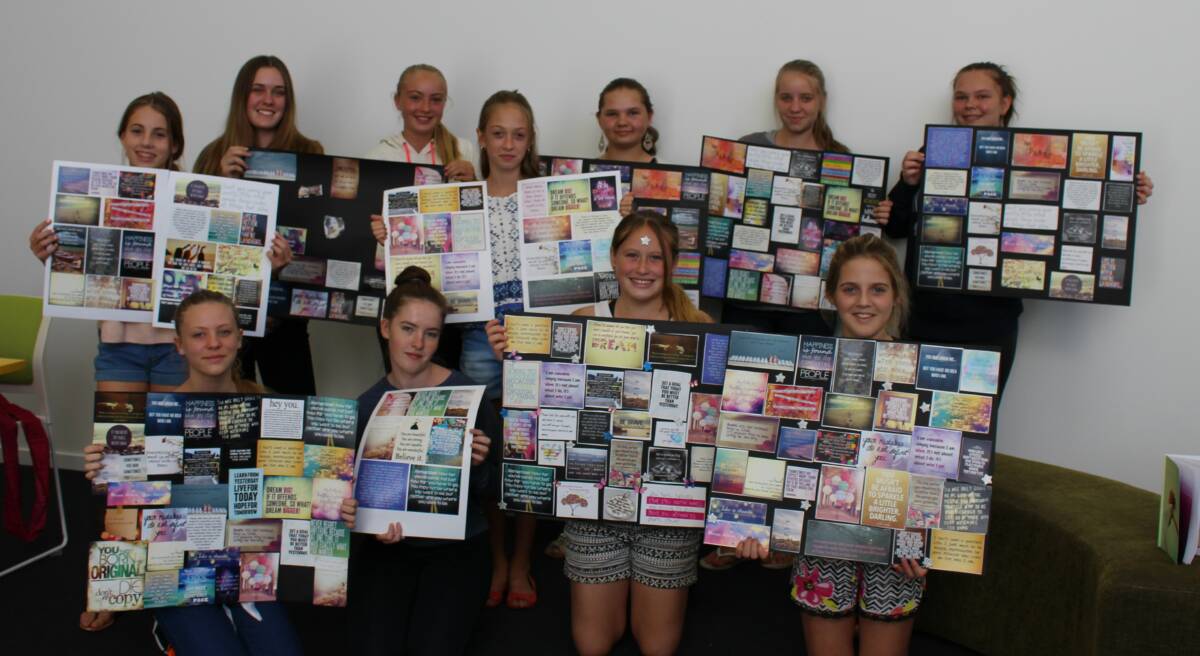 VISION BOARDS: Girls who took part in a previous Girl Goals course show the vision boards they created. Photo: Redlands Centre for Women