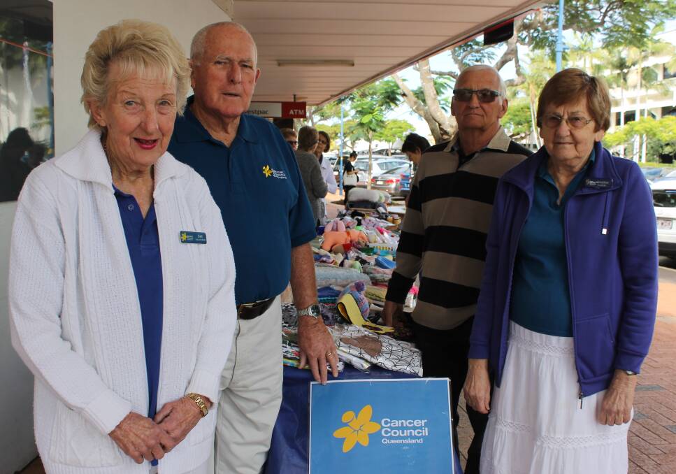 IMPORTANT: Cancer Council committee volunteers Dell Boyd and (right) Heather Schroder, with prostate cancer survivors Ray Ward and Tony Bloor.