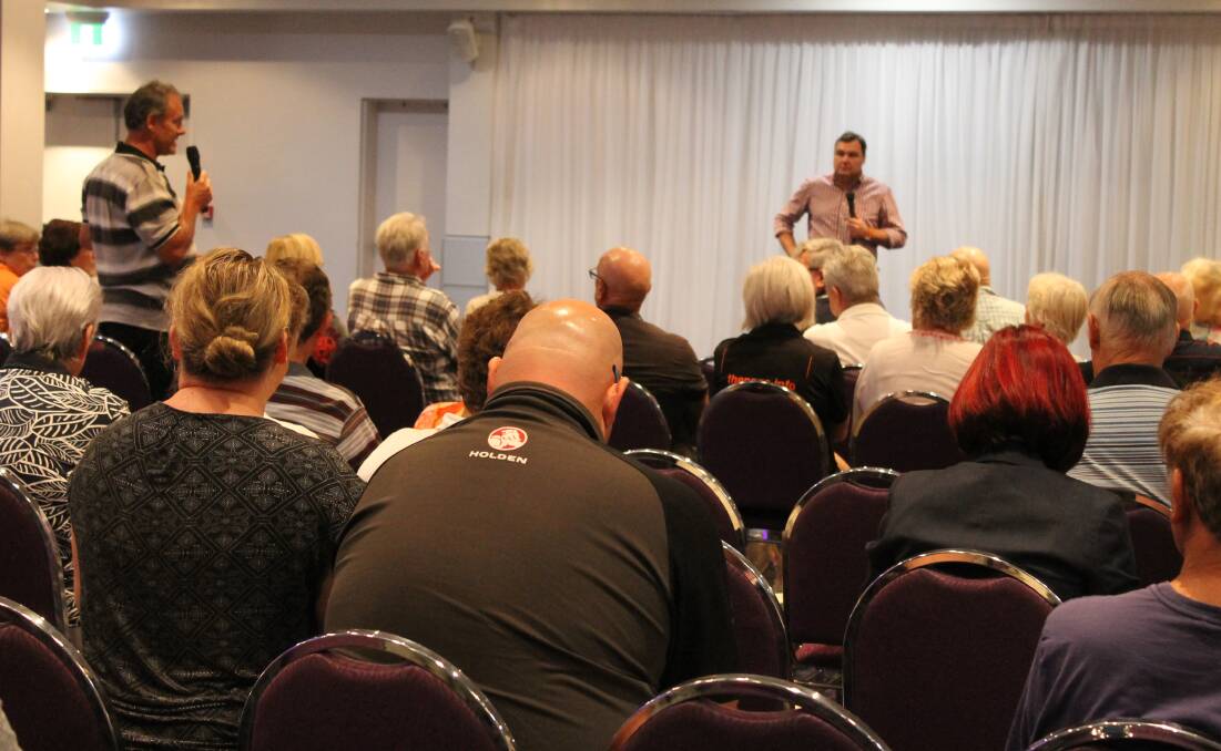 SPEAKING OUT: Residents address the forum in Victoria Point. Photo: Cheryl Goodenough