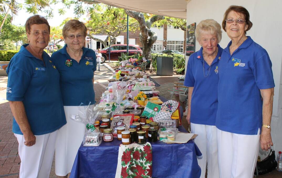 CHRISTMAS SALES: Volunteers from the Redlands branch of Cancer Council Queensland Diane Bahr, Heather Schroeder, Dell Boyd and Del Roeton. Photo: Cheryl Goodenough