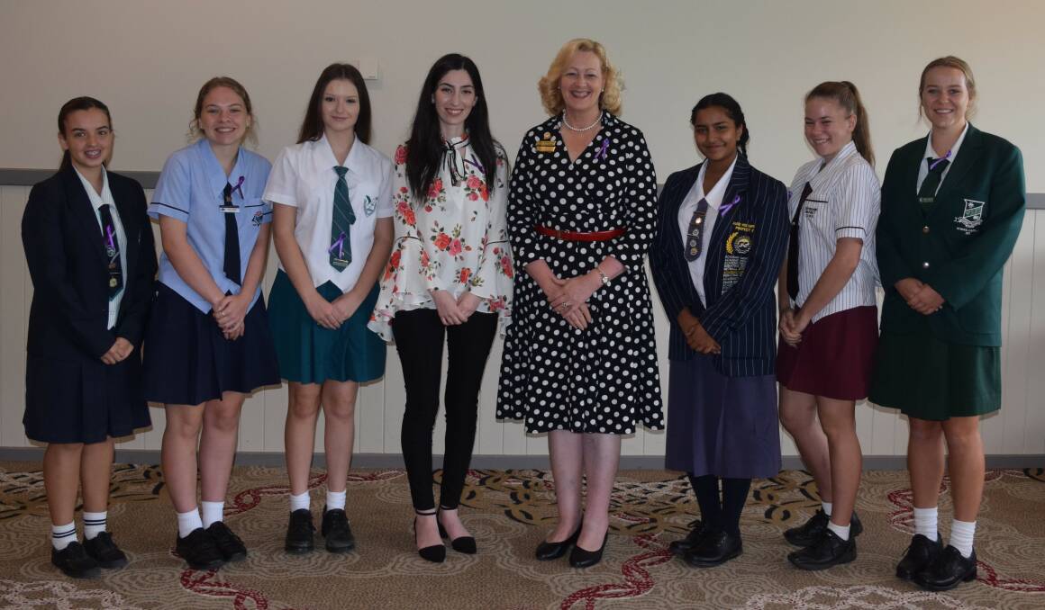 ENCOURAGING WOMEN: Brooklyn Rota, of Victoria Point State High School, Kyhe Cooper, of Capalaba State College, Kacey Chapman, of Wellington Point State High School, Madina Mohmood, Soroptimist International Bayside president Catherine Heiner, Shreyasi Baruah, of Sheldon College, Trinity Bobnar, of Cleveland District State High School, and Shiney Harris, of Wynnum State High School at an International Women's Day event. Photo: Supplied