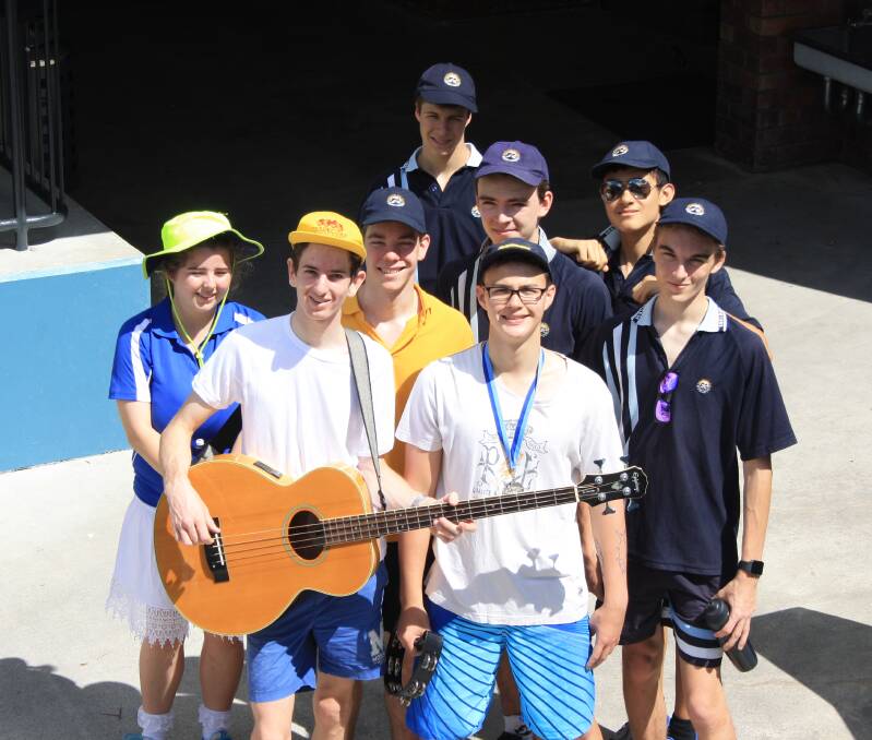PART OF THE FUN: Playing musical instruments as they walked added to the fun of the Matthew Stanley Foundation charity walk at Sheldon College. Photo: Supplied