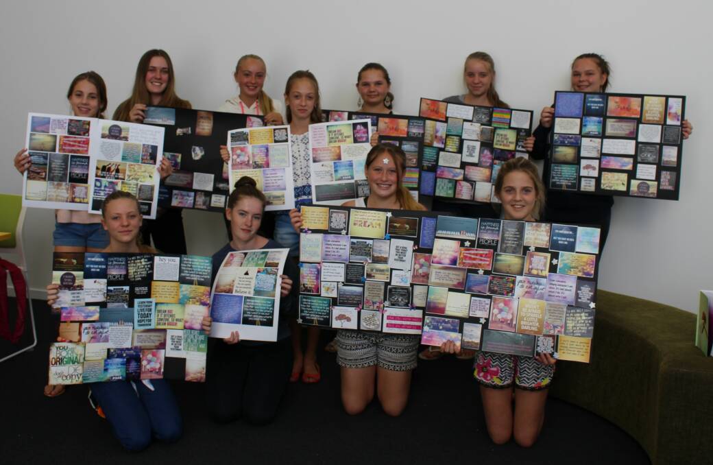 VISION BOARDS: Girls who took part in a previous Girl Goals course show the vision boards they created. Photo: Redland Centre for Women