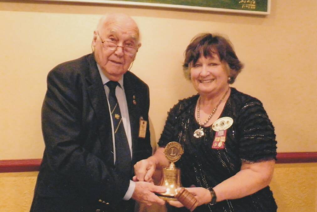 HAT-TRICK: Lions Club past district governor David Floyd with Pauline Denisenko, who recently accepted the job of president of Lions Club of Cleveland Challenge for the third time in a row.