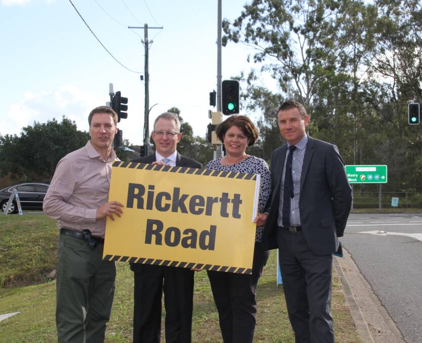 RICKERTT ROAD: Federal MP Andrew Laming (right), pictured with politicians at Rickertt Road in June last year.