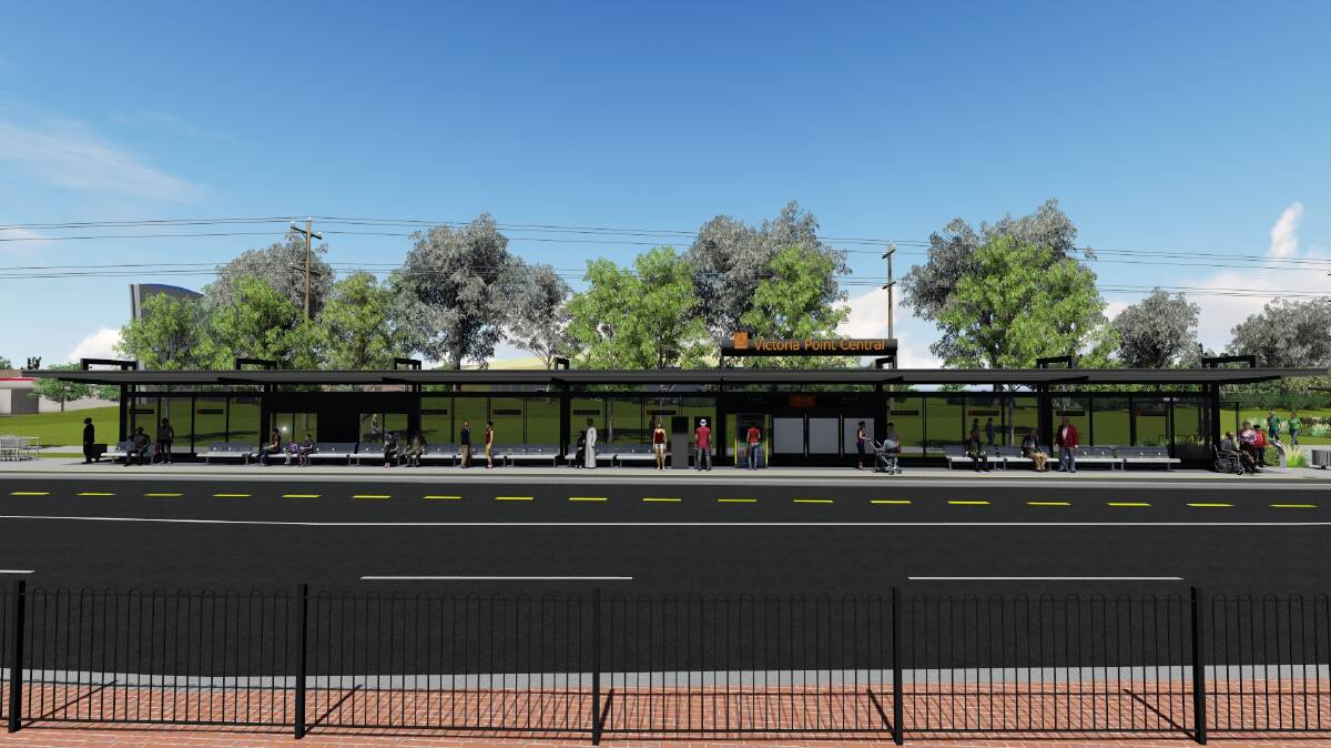 An artist's impression of the bus station to be built on Cleveland-Redland Bay Road, Victoria Point. Photo: Supplied