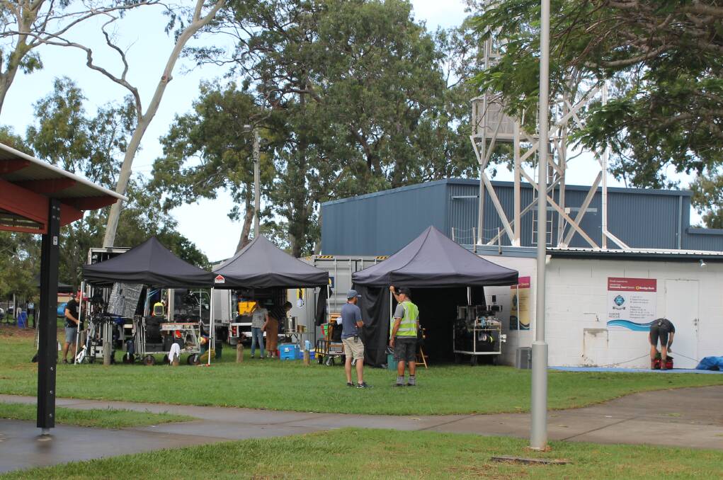 SETTING UP: The film crew gets ready to shoot Tidelands. Photo: Cheryl Goodenough