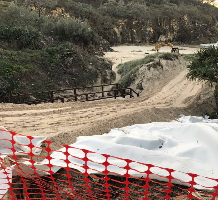 PREPARATION: Work was undertaken at South Gorge, Point Lookout ahead of filming for the Hollywood blockbuster Aquaman. Photo: Supplied