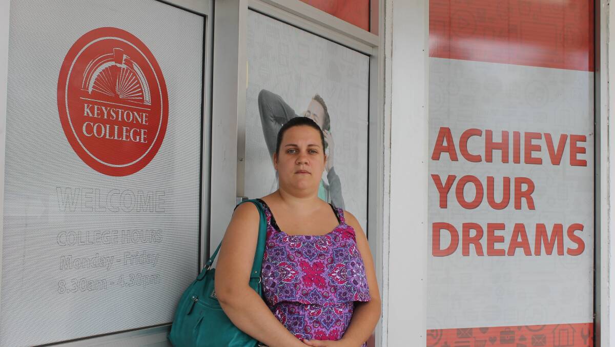Delayed dreams: Kat Simmonds had the door at Keystone College closed on her after voluntary administrators were appointed to the private vocational education provider. Photo: Cheryl Goodenough