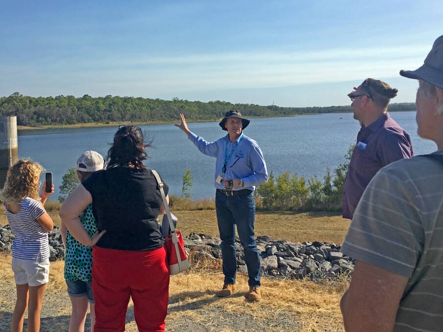 TOUR: Seqwater operations co-ordinator Craig Duncan speaks to visitors during the last Leslie Harrison Dam tour. Photo: Supplied