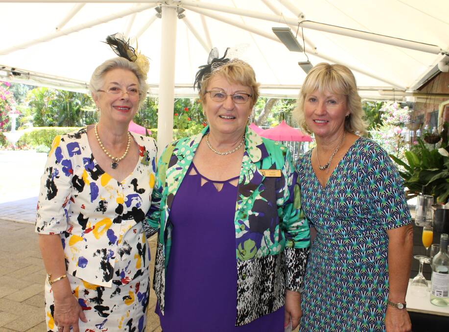 RACE DAY: Judith Trevan-Hawke, district governor of Zonta International, Carol Moore, event organiser from the Zonta Club of Wynnum Redland and Debbie Jackson, president of the Zonta Club of Wynnum Redland, at last year's Melbourne Cup day event.