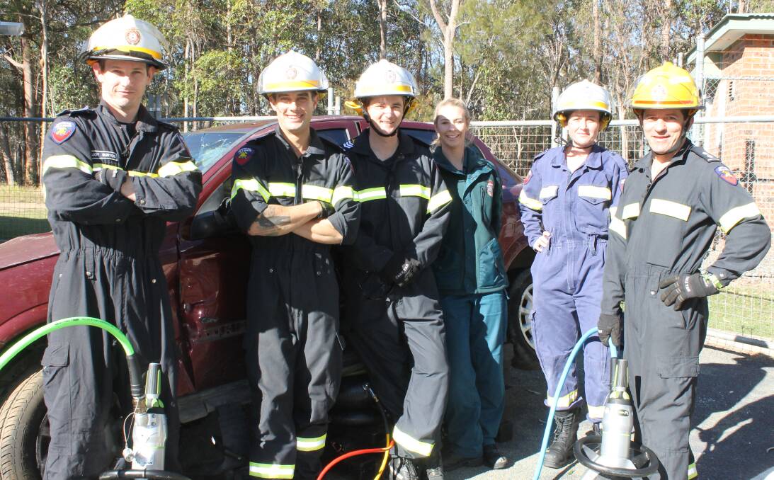 OUR TEAM: The QFES road crash rescue team representing the Redlands, senior firefighter Elliot Burton, Capalaba firefighter Richard McCluskey, Redland Bay firefighter Marc Trow, paramedic Kaylee Woodbine, firefighter Katie Doyle-Smith and Capalaba fire station officer Paul Omanski. Photo: Cheryl Goodenough