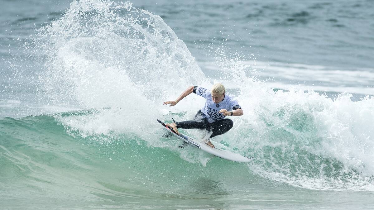 Ethan Ewing of Australia (pictured) advanced to the Quarter Finals of the World Junior Championships at Kiama, NSW, Australia after winning his Round Four Heat on Monday January 9, 2017. PHOTO: © WSL / Cestari
