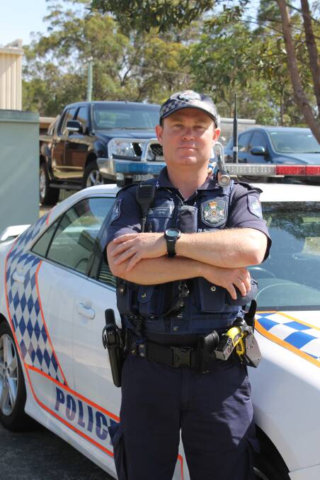 SERVING REDLANDS: Constable Guy Horton of Capalaba police station will be on the road on Christmas Day. Photo: Cheryl Goodenough