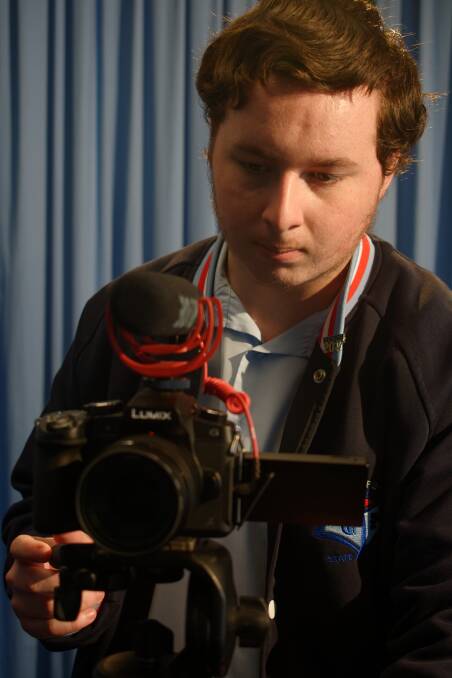 BEHIND THE CAMERA: Year 12 Capabala State College student Cameron Gourley behind the camera. Photo: Supplied