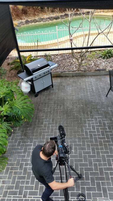 ON CAMERA: Filming at the Wynn's Capalaba home during a follow-up for the BBC's 'Wanted Down Under' program.
